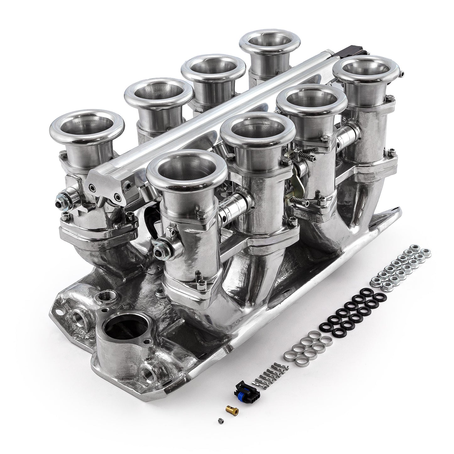 Small Block Chevy 8-Stack Intake Manifold, Complete EFI Kit