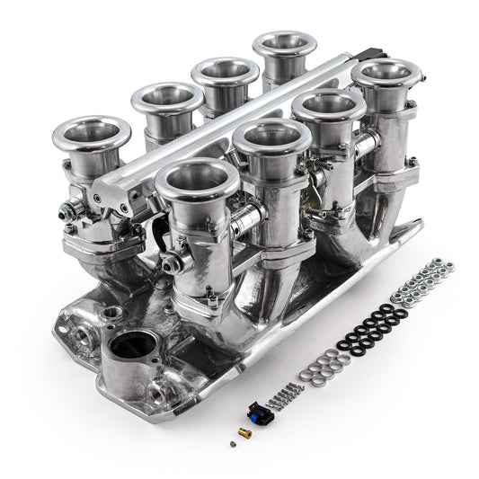 Small Block Chevy 8-Stack Intake Manifold, Complete EFI Kit